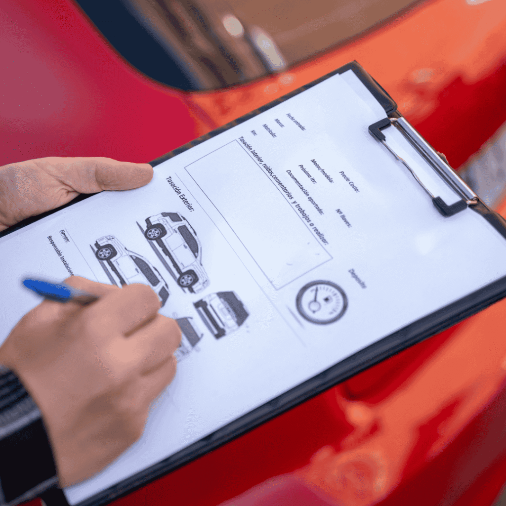 CarAssure expert preparing a detailed car inspection report with photo evidence at the customer’s location in Queensland, Australia