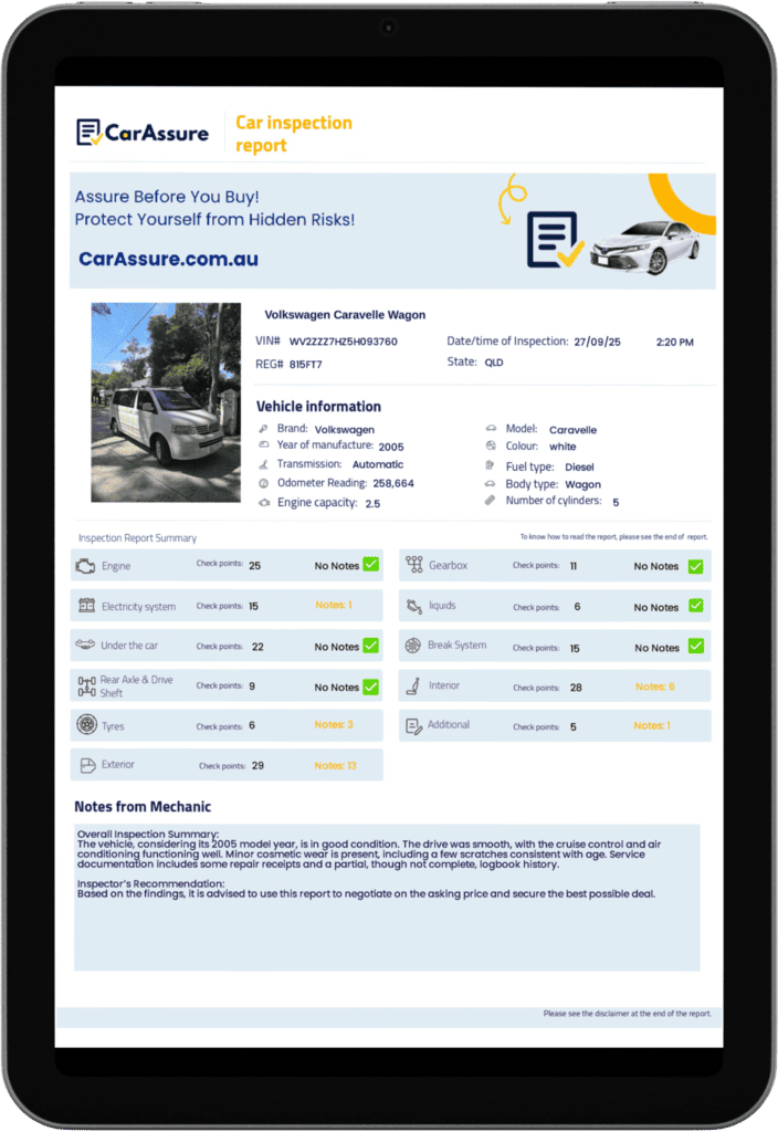 Inspection report preview