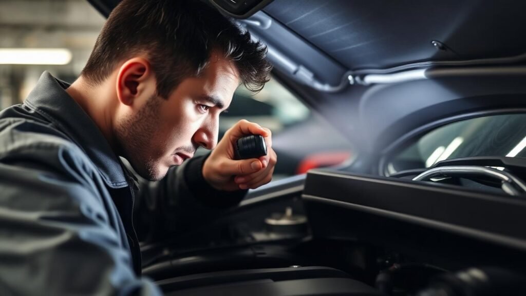 Mechanic performing detailed engine inspection during pre-purchase car check in Gold Coast by CarAssure.